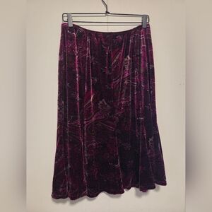 Boho Velvet Paisley A-Line Skirt